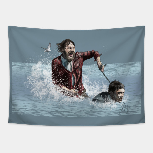 Swiss Army Man: Human Motorboat Tapestry by 51Deesigns