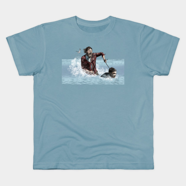 Swiss Army Man: Human Motorboat Kids T-Shirt by 51Deesigns