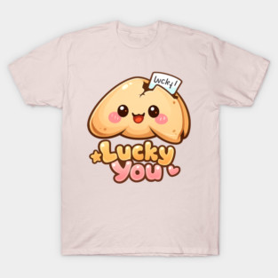 Lucky You Cute Fortune Cookie Illustration T-Shirt