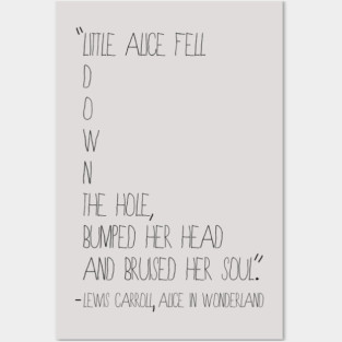 Alice Fell Quote from Alice in Wonderland Posters and Art
