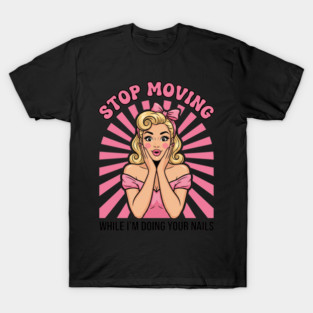 Retro Nail Artist Pinup Illustration T-Shirt