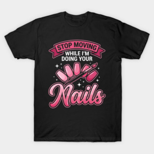 Retro Nail Artist Pinup Illustration T-Shirt