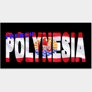FRENCH POLYNESIA - Flag Flying in Wind cut to Letters Souvenir Sticker Shirt Posters and Art