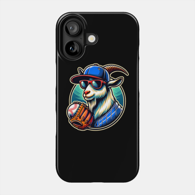 Baseball Goat Cool Cap Sunglasses Phone Case by yangho
