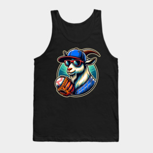 Baseball Goat Cool Cap Sunglasses Tank Top