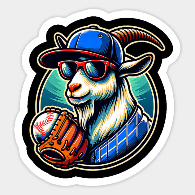 Baseball Goat Cool Cap Sunglasses Sticker by yangho