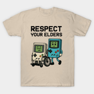 Respect Your Elders – Retro vs Modern Gaming Humor Illustration T-Shirt