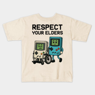 Respect Your Elders – Retro vs Modern Gaming Humor Illustration Kids T-Shirt