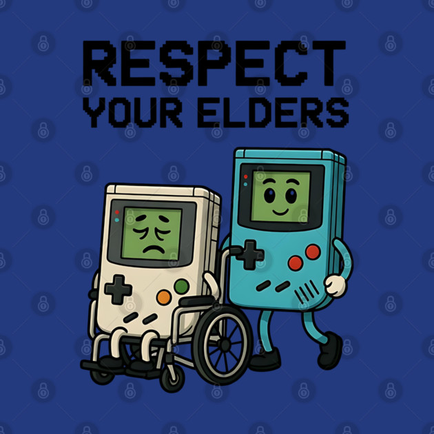Respect Your Elders – Retro vs Modern Gaming Humor Illustration by Pixel Threads 