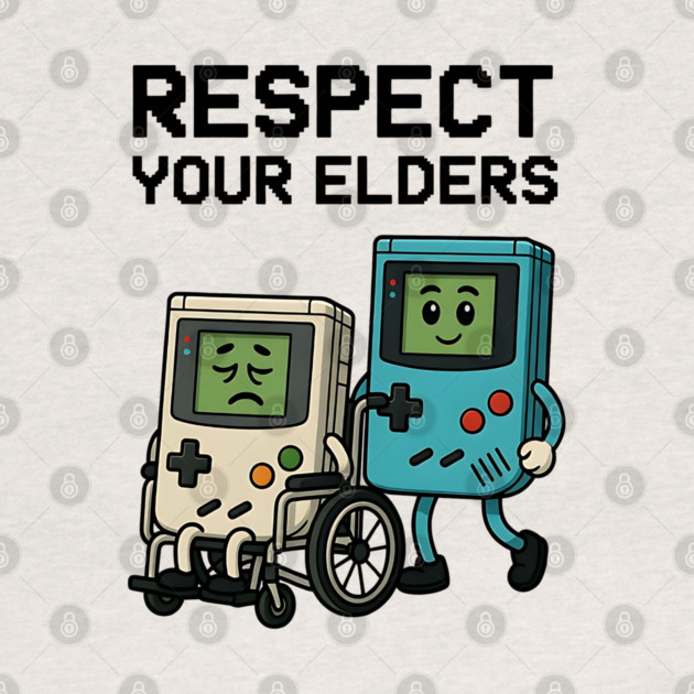 Respect Your Elders – Retro vs Modern Gaming Humor Illustration by Pixel Threads 