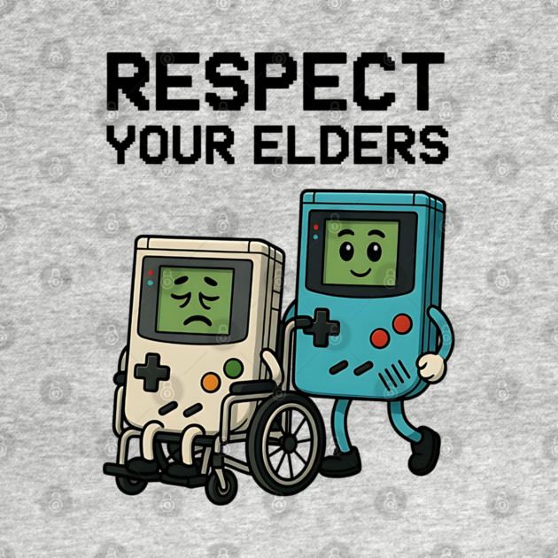 Respect Your Elders – Retro vs Modern Gaming Humor Illustration by Pixel Threads 