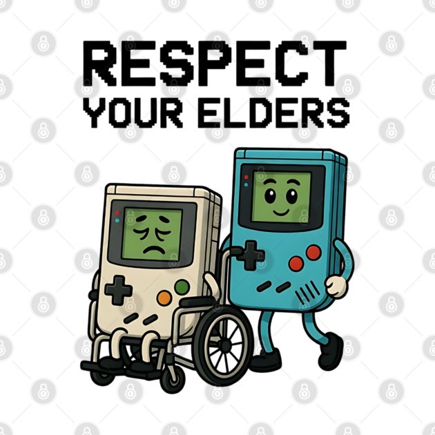 Respect Your Elders – Retro vs Modern Gaming Humor Illustration by Pixel Threads 