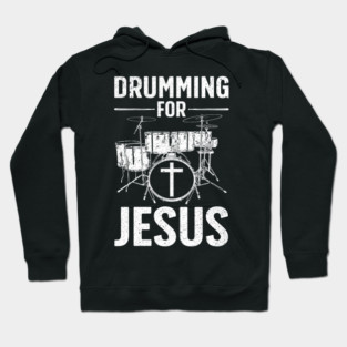 Best Drumming Art Drummer Drum Drumming Jesus Hoodie