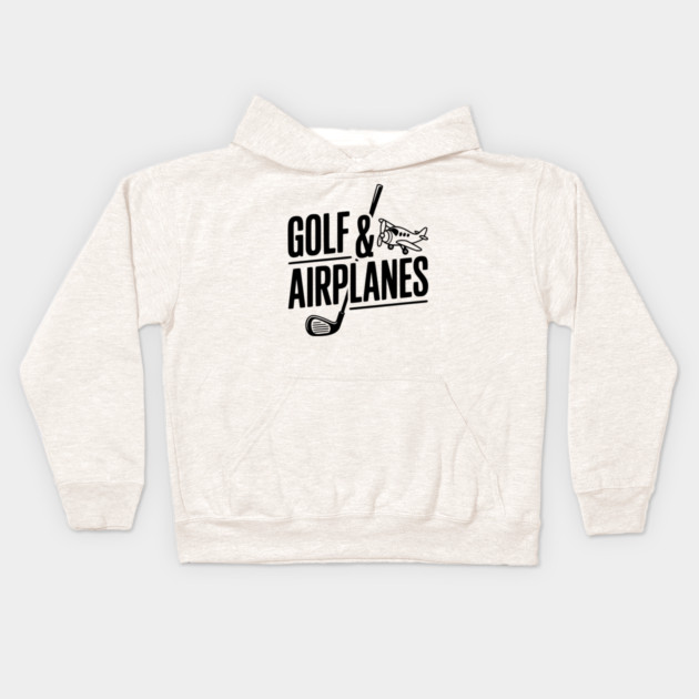 Golf & Airplanes Kids Hoodie by Frank Ring