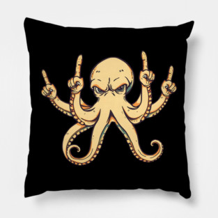 Octopus Middle Fingers Pillow
