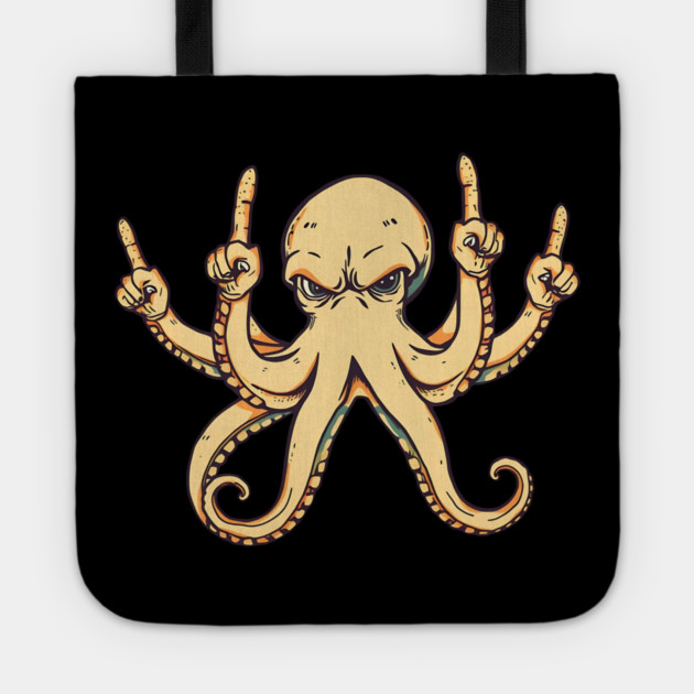 Octopus Middle Fingers Tote by Pixel Threads 