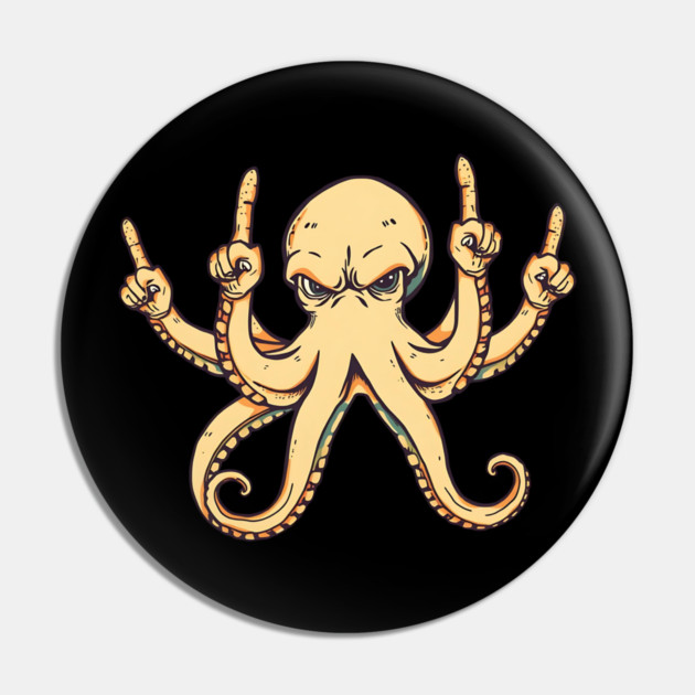 Octopus Middle Fingers Pin by Pixel Threads 