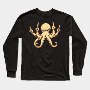 Octopus Middle Fingers Long Sleeve T-Shirt