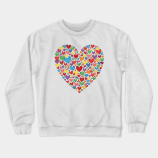 Colorful Heart Collection in Vibrant Love Shape Crewneck Sweatshirt