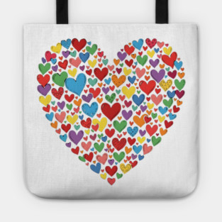 Colorful Heart Collection in Vibrant Love Shape Tote