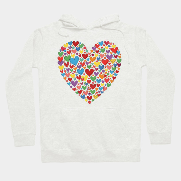 Colorful Heart Collection in Vibrant Love Shape Hoodie by Creatifly Graphic Tees