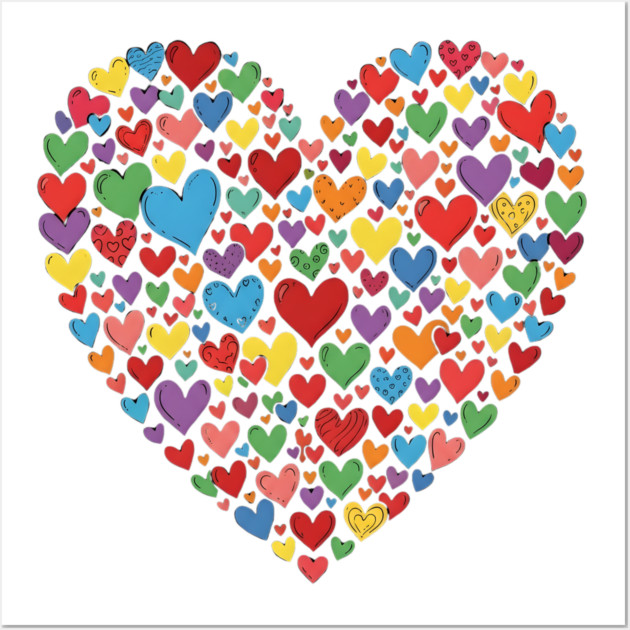 Colorful Heart Collection in Vibrant Love Shape Wall Art by Creatifly Graphic Tees