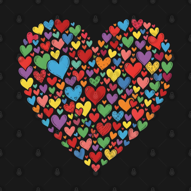 Colorful Heart Collection in Vibrant Love Shape by Creatifly Graphic Tees
