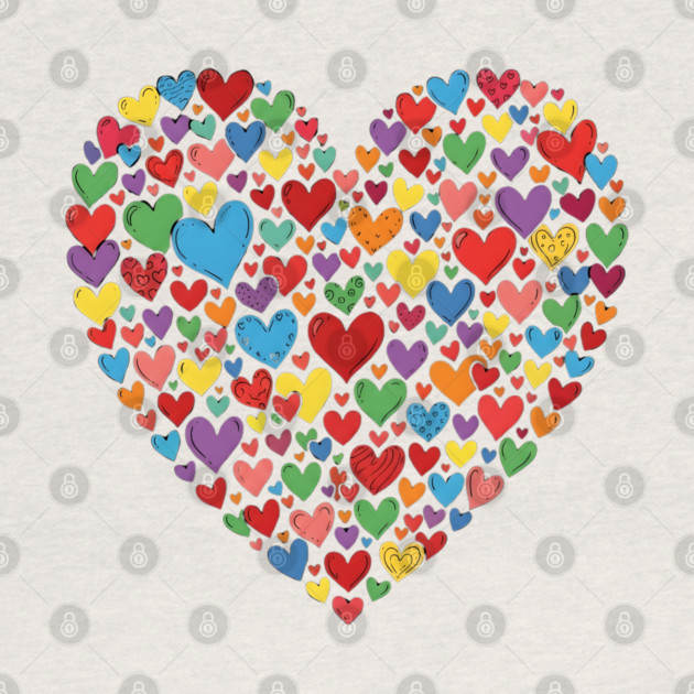Colorful Heart Collection in Vibrant Love Shape by Creatifly Graphic Tees
