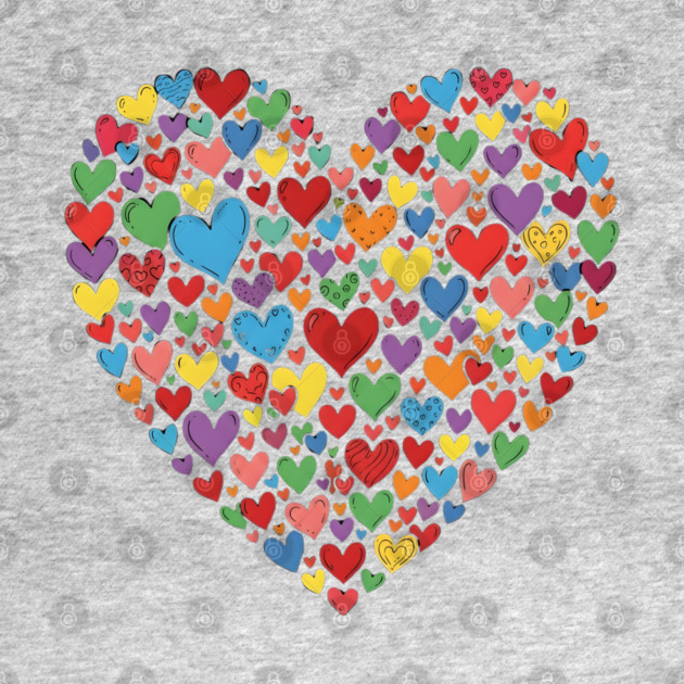 Colorful Heart Collection in Vibrant Love Shape by Creatifly Graphic Tees