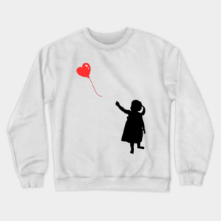 Red Heart Balloon Floating Love Crewneck Sweatshirt