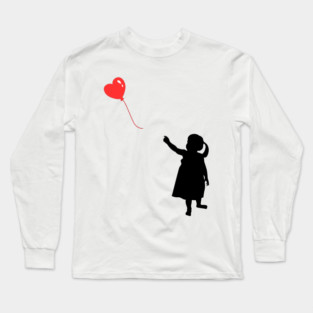 Red Heart Balloon Floating Love Long Sleeve T-Shirt