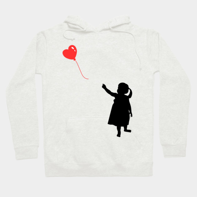 Red Heart Balloon Floating Love Hoodie by Creatifly Graphic Tees