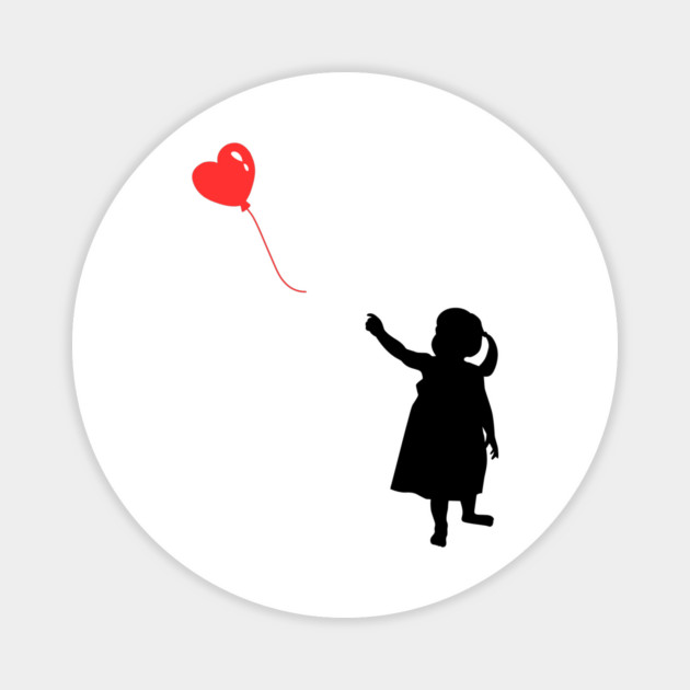 Red Heart Balloon Floating Love Magnet by Creatifly Graphic Tees