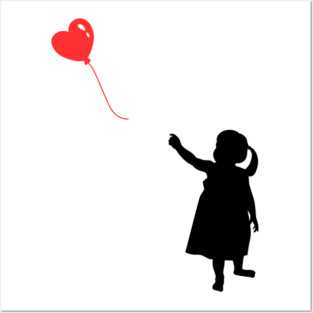 Red Heart Balloon Floating Love Posters and Art
