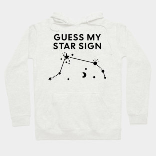 Guess My Star Sign – Aries Zodiac, Astrology Constellation – Black Print Hoodie