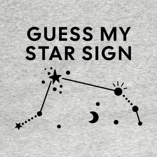 Guess My Star Sign – Aries Zodiac, Astrology Constellation – Black Print by Designed By Marty