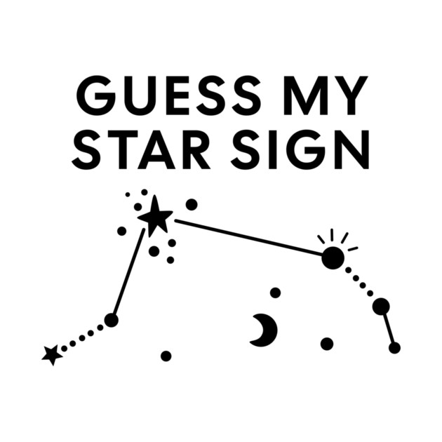 Guess My Star Sign – Aries Zodiac, Astrology Constellation – Black Print by Designed By Marty