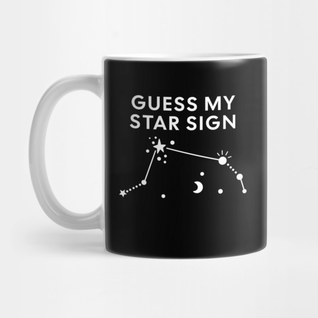 Guess My Star Sign – Aries Zodiac, Astrology Constellation – White Print by Designed By Marty