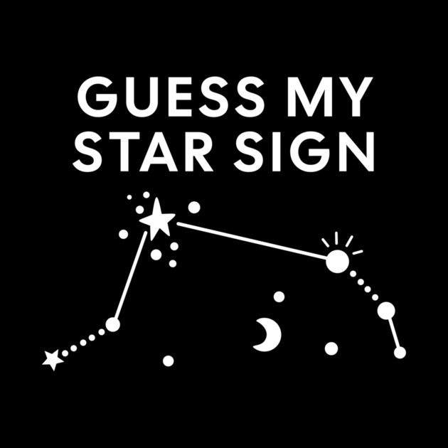Guess My Star Sign – Aries Zodiac, Astrology Constellation – White Print by Designed By Marty