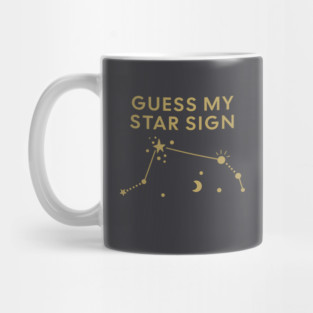 Guess My Star Sign – Aries Zodiac, Astrology Constellation – Antique Gold Print Mug