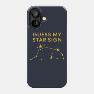 Guess My Star Sign – Aries Zodiac, Astrology Constellation – Classic Gold Print Phone Case
