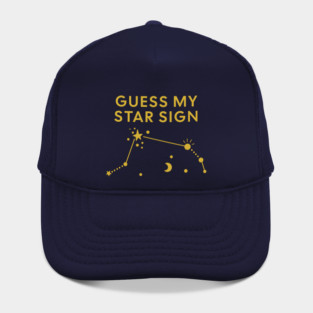 Guess My Star Sign – Aries Zodiac, Astrology Constellation – Classic Gold Print Hat