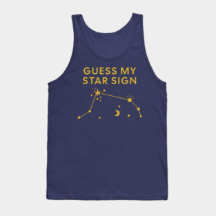 Guess My Star Sign – Aries Zodiac, Astrology Constellation – Classic Gold Print Tank Top