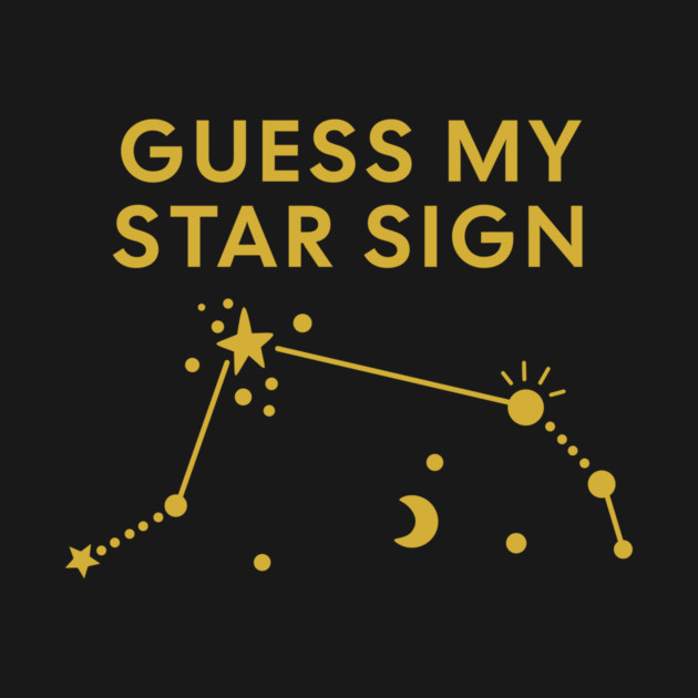 Guess My Star Sign – Aries Zodiac, Astrology Constellation – Classic Gold Print by Designed By Marty