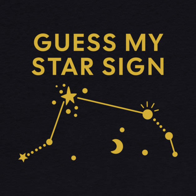 Guess My Star Sign – Aries Zodiac, Astrology Constellation – Classic Gold Print by Designed By Marty