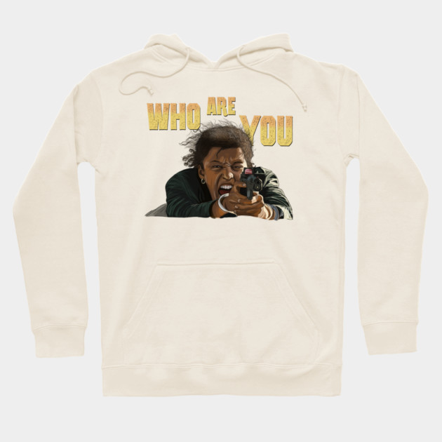 One Battle After Another: Who Are You Hoodie by 51Deesigns