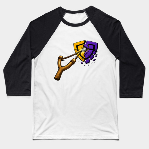 Danny vs Goliath – When Giants Fall Baseball T-Shirt by THE CRYPTO PONZI SCHEME AVENGER