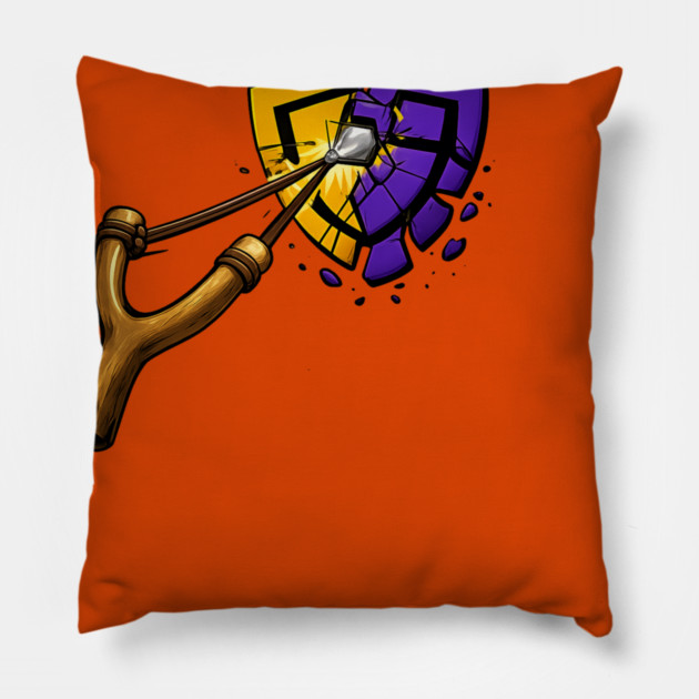 Danny vs Goliath – When Giants Fall Pillow by THE CRYPTO PONZI SCHEME AVENGER