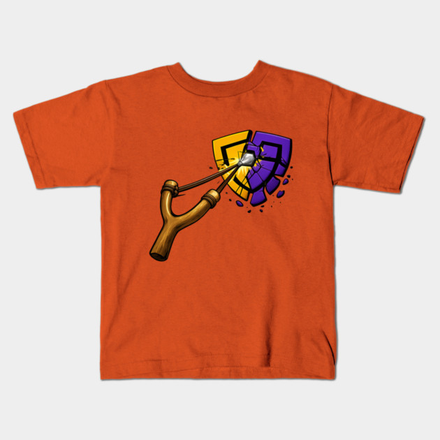 Danny vs Goliath – When Giants Fall Kids T-Shirt by THE CRYPTO PONZI SCHEME AVENGER