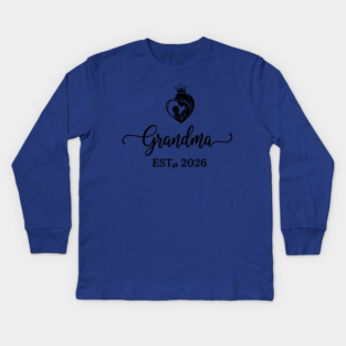 Grandma EST. 2026 Expecting Grandmother Baby Kids Long Sleeve T-Shirt